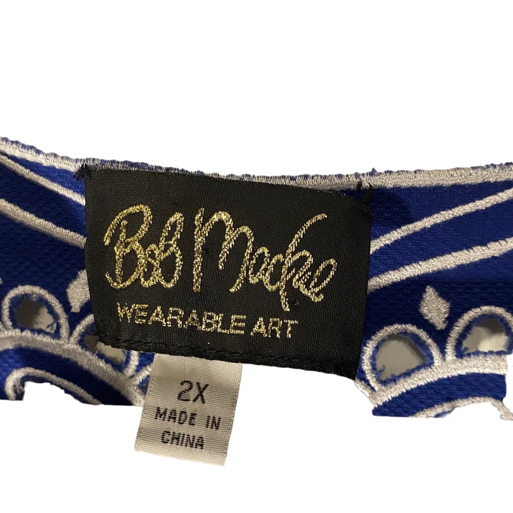 Bob Mackie Blue Embroidered Blazer - Picture 5 of 6